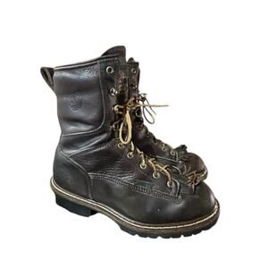 Georgia Boot G7113  8" Logger Boot Soft Toe Waterproof Brown Leather US 8.5 W